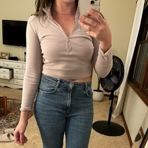 Aritzia cropped quarter zip top